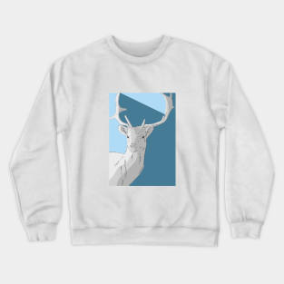 simple white deer art Crewneck Sweatshirt